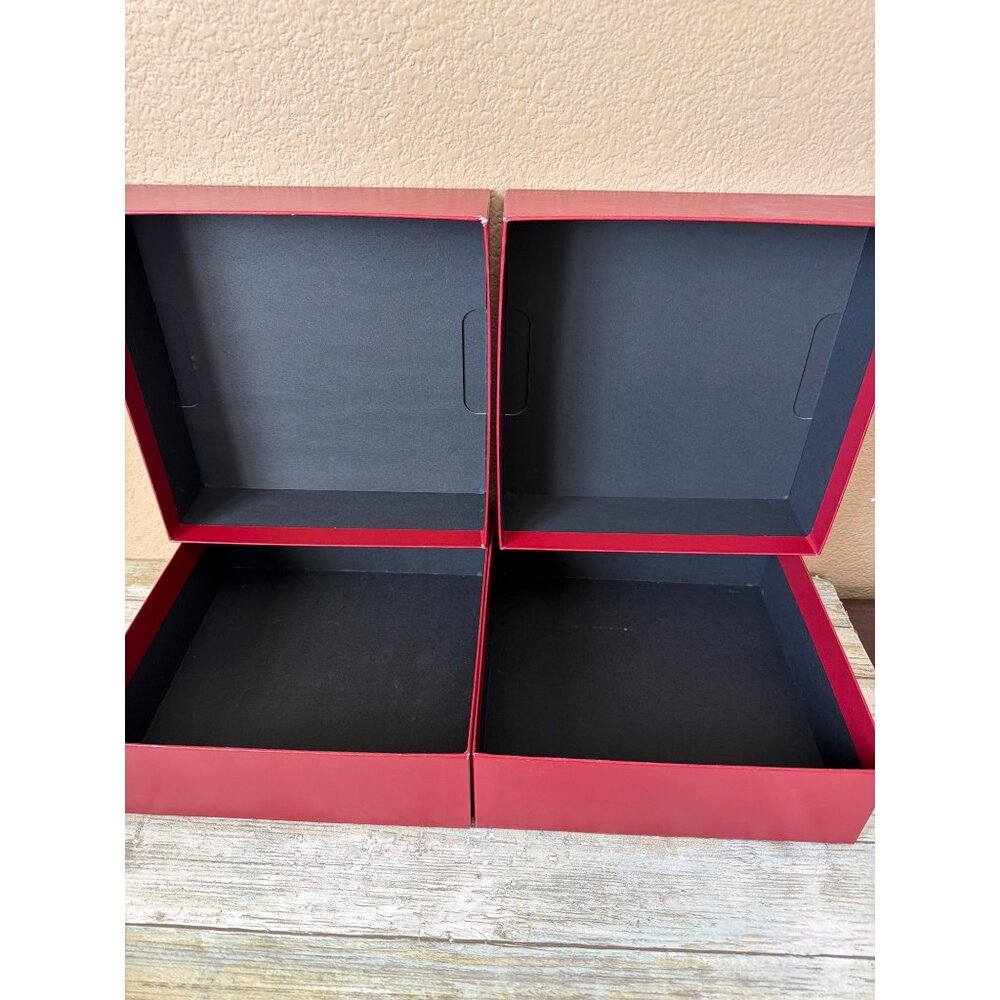 Set of 3 Cartier Red Presentation Jewelry Boxes Gold Logo - Empty - Picture 2 of 16